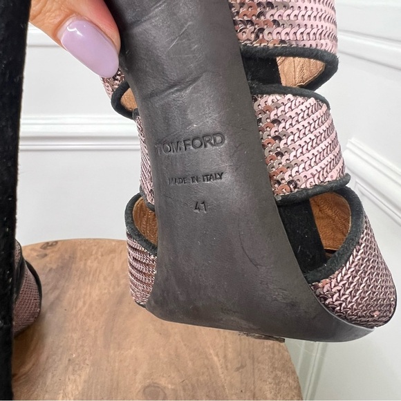 TOM FORD Leather Sequin Embellishments Gladiator Sandals - Picture 5 of 9